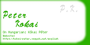 peter kokai business card
